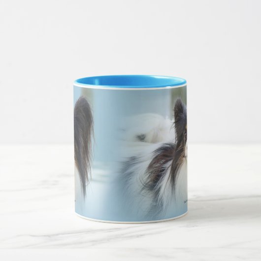 Niedlich Papillon Toy Spaniel Dog am Dock Tasse (Zentrum)