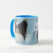 Niedlich Papillon Toy Spaniel Dog am Dock Tasse (Vorderseite Links)