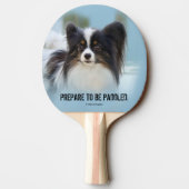 Niedlich Papillon Toy Spaniel Dog am Dock Tischtennis Schläger (Rückseite)