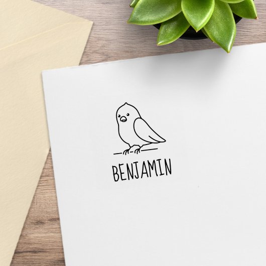 Niedlich Parakeet Parrot Bird Individuelle Name Gummistempel