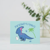 Niedlich Parasaurolophus Postkarte (Stehend Vorderseite)