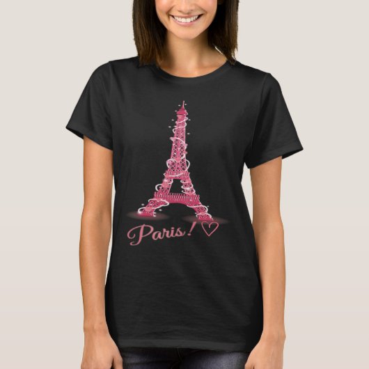 Niedlich Paris Eiffel T-Shirt (Vorderseite)