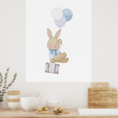 Niedlich Pastel Blue Ballons Helles Kinderzimmer D Poster (Küche)