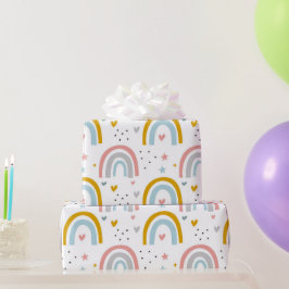 Niedlich Pastel Blue Blush Aquamarin Boho Rainbow  Geschenkpapier