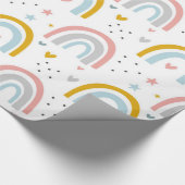 Niedlich Pastel Blue Blush Aquamarin Boho Rainbow  Geschenkpapier (Ecke)