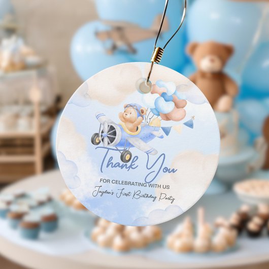 Niedlich Pastel Blue Brown Baby Bear Vielen Dank Geschenkanhänger