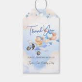 Niedlich Pastel Blue Brown Baby Bear Vielen Dank Geschenkanhänger (Vorderseite)