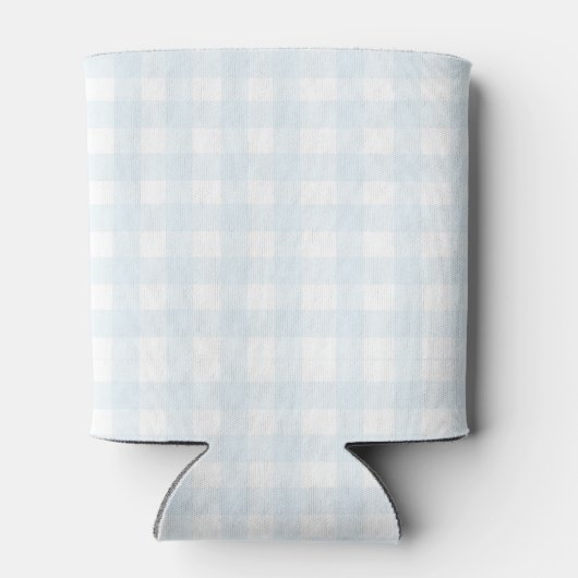 Niedlich Pastel Blue Gingham Dosenkühler (Rückseite)