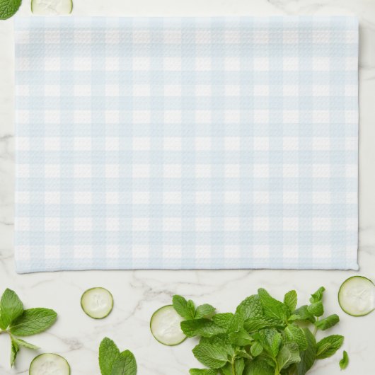 Niedlich Pastel Blue Gingham Geschirrtuch (Gefaltet)