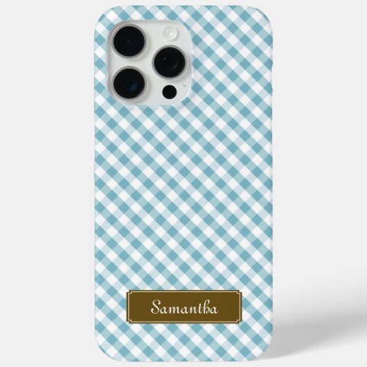 Niedlich Pastel Blue Gingham Pattern Case-Mate iPhone Hülle (Rückseite)
