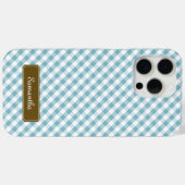 Niedlich Pastel Blue Gingham Pattern Case-Mate iPhone Hülle (Rückseite (Horizontal))