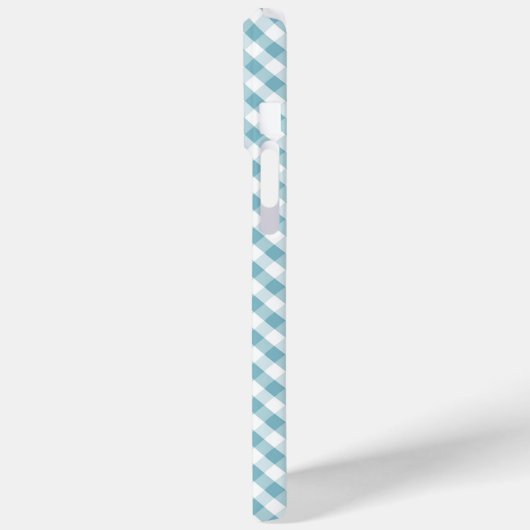 Niedlich Pastel Blue Gingham Pattern Case-Mate iPhone Hülle (Rückseite / Links)