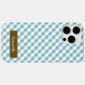 Niedlich Pastel Blue Gingham Pattern Case-Mate iPhone Hülle (Rückseite (Horizontal))