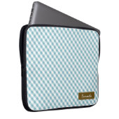 Niedlich Pastel Blue Gingham Pattern Laptopschutzhülle (Vorne Rechts)