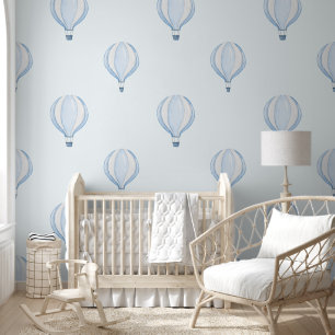 Niedlich Pastel Blue Hot Air Ballon Baby Boy Kinde Tapete