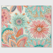 Niedlich Pastel Boho Chic Geschenkpapier (Flach)