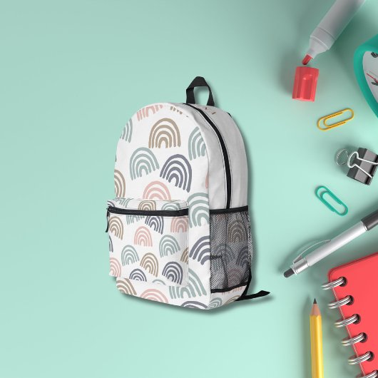 Niedlich Pastel Boho Rainbow Pattern Bedruckter Rucksack