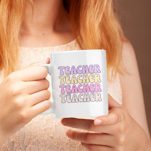 Niedlich Pastel Bold Groovy Teacher Kaffeetasse