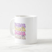 Niedlich Pastel Bold Groovy Teacher Kaffeetasse (Vorderseite Links)