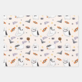 Niedlich Pastel Brown Boo Ghost Halloween Geschenkpapier Set (Vorderseite 2)