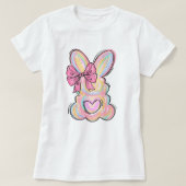 Niedlich Pastel Bunny Bow T-Shirt (Design vorne)