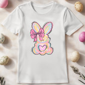 Niedlich Pastel Bunny Bow T-Shirt