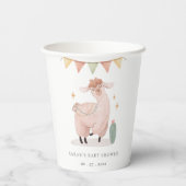 Niedlich Pastel Cactus Boho Llama Baby Shower Pappbecher (Rückseite)