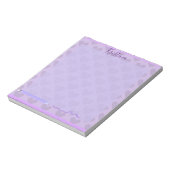 Niedlich Pastel Chic Lavender Personalisiert Notizblock (Rotiert)