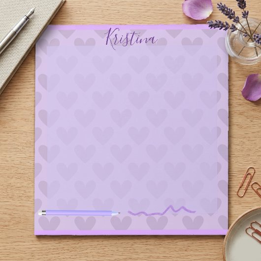 Niedlich Pastel Chic Lavender Personalisiert Notizblock