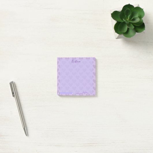 Niedlich Pastel Chic Lavender Personalisiert Post-it Klebezettel (Büro)