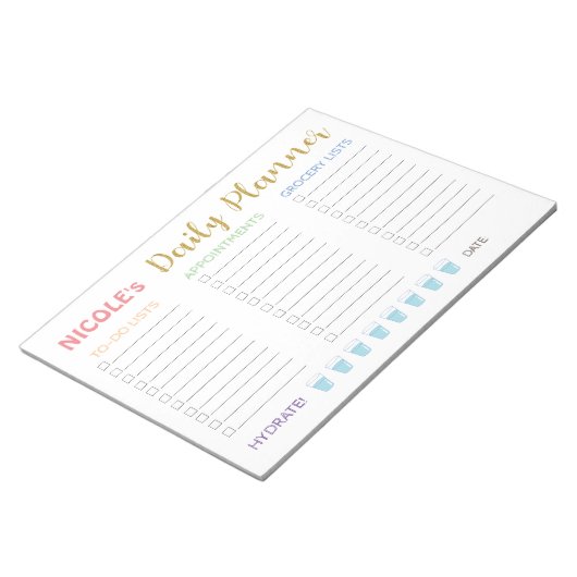 Niedlich Pastel Daily Planner Notizblock (angewinkelt)