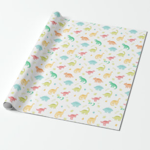 Niedlich Pastel Dino Geburtstag Geschenkpapier