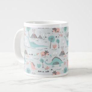 Niedlich Pastel Dinosaur Muster Jumbo-Tasse