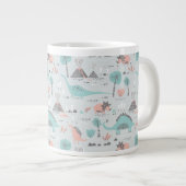 Niedlich Pastel Dinosaur Muster Jumbo-Tasse (Vorderseite Rechts)