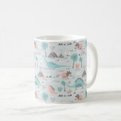 Niedlich Pastel Dinosaur Muster Kaffeetasse (VorderseiteRechts)