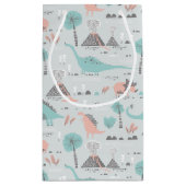 Niedlich Pastel Dinosaur Muster Kleine Geschenktüte (Rückseite)