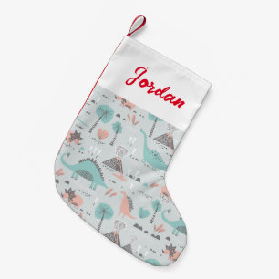 Niedlich Pastel Dinosaur Muster Kleiner Weihnachtsstrumpf