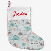 Niedlich Pastel Dinosaur Muster Kleiner Weihnachtsstrumpf (Vorderseite)