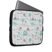 Niedlich Pastel Dinosaur Muster Laptopschutzhülle (Vorne Rechts)
