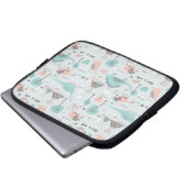 Niedlich Pastel Dinosaur Muster Laptopschutzhülle (Vorne Knopf)