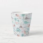 Niedlich Pastel Dinosaur Muster Milchtasse (Vorderseite)