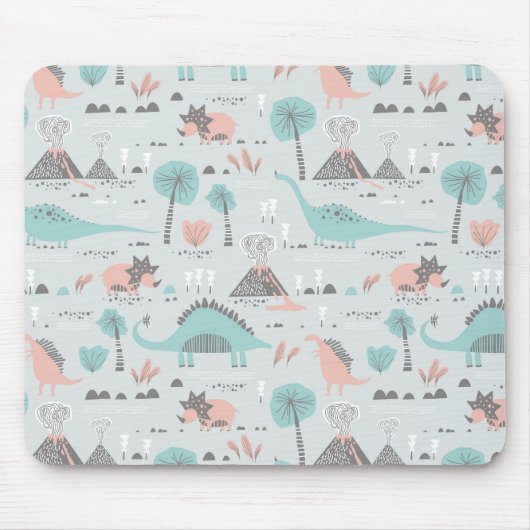 Niedlich Pastel Dinosaur Muster Mousepad (Vorne)