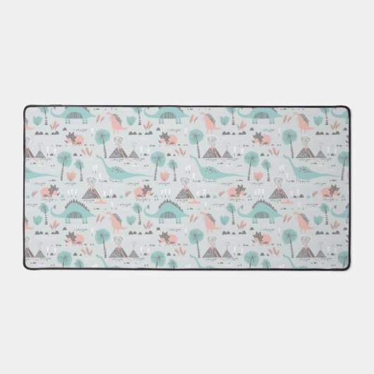 Niedlich Pastel Dinosaur Muster Schreibtischunterlage (Vorderseite)