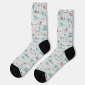 Niedlich Pastel Dinosaur Muster Socken (Linkes Detail)