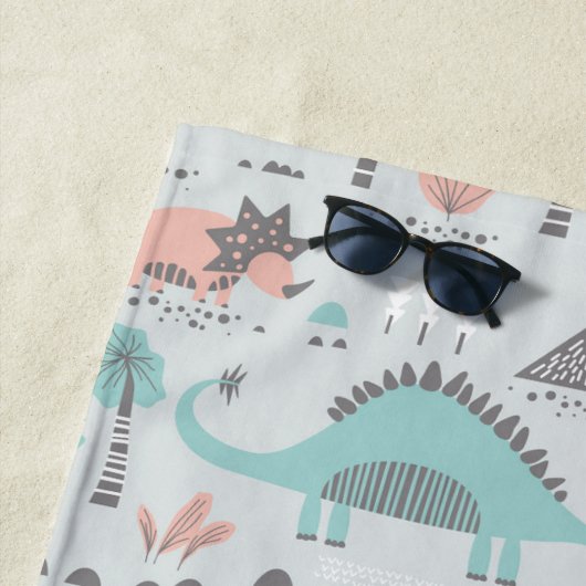 Niedlich Pastel Dinosaur Muster Strandtuch (Beispiel)