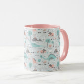 Niedlich Pastel Dinosaur Muster Tasse (VorderseiteRechts)