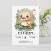 Niedlich Pastel Duck Geburtstag Einladung (Stehend Vorderseite)