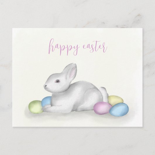Niedlich Pastel Easter Bunny Einfache Klassische F Postkarte (Vorderseite)