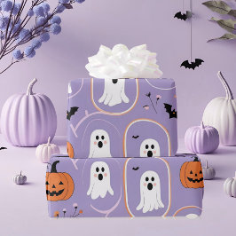 Niedlich Pastel Ghost & Pumpkin Halloween Geschenkpapier