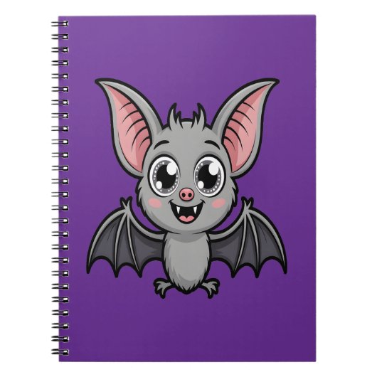 Niedlich Pastel Goth Bat Kawaii Cartoon Notizblock (Vorderseite)